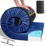 HomeMate Memory Foam Camping Twin Mattress Pad Mat-Sleeping Pad Mat Portable Roll Up Travel Mattress CertiPUR-US for Adults-Camping Bed for Guests Floor Tent Sleepover with Waterproof Cover Travel Bag