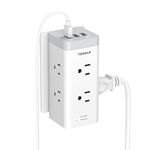 Multi Plug Outlet Extender with USB, TESSAN 1050 Joules Surge Protector Wall Plug Splitter with 6 Outlets and 3 USB Charging Station, Multiple Electrical Outlet for Home Office Dorm Room Essentials