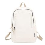 XKUN School Bag Women Backpack Canvas College Student School Bag For Teenager Girls Unisex Laptop Backpack Female Travel-Ivory,32Cm X14Cm X44Cm