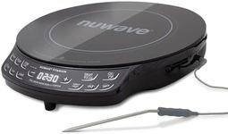 Nuwave Upgraded Induction Cooktop, 3 Wattage Control, Patented Digital Temp Probe, 8”Large Heating Coil, 12”Shatter-Proof Ceramic Glass,106 Temps-Ctrl