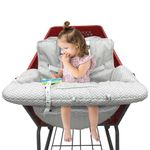 PandaEar Shopping Cart Cover for Baby, 2-in-1 Grocery Cart Seat Cover & Baby Highchair Cover for Infant, Toddler -Grey