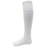 clicktostyle School Uniform Football Socks Unisex Youth 1 Pair Size 4-6 Soccer Hockey Rugby Knee High (White)