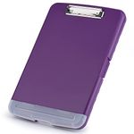 ZCZN Plastic Clipboard with Storage, A4 Clipboard Folder with Separate Pen Holder, Aubergine