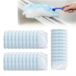 W&H 30PCS Blue Fluffy Dusters Refills, Flash Dust Magnet Compatible for FLASH/PLEDGE/SWIFFER Dusters, Disposable Electrostatic Duster for Cleaning