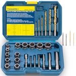 Bolt Extractor Set and Drill Bit Kit,30Pcs Multi-Spline Screw Extractors,Easy Out Broken Lug Nut Extraction Socket Set for Damaged,Frozen,Studs,Rusted,Rounded-Off Bolts,Screws