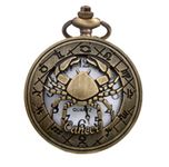 Tiny Tim Cancer Zodiac Sign Vintage Working Gandhi Style Pocket Watch for Men & Woman Antique Gift (Cancer)