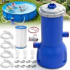 Pool Pump and Filter Above Ground, 1000 Gallon Swimming Filter Cartridge Pumps, Electric Filters Pump for Pools Sand Cleaning Tool, 1000 GPH Pool Pumps for Above Ground