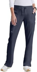 BARCO Grey s Anatomy Classic Mia Scrub Pant for Women Steel, 6-Pocket Low-Rise Straight Leg Bottoms with Natural Stretch, Soil Release Fabric, and Super-Soft Finish XXS, Tall Fit