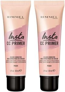 2 x Rimmel Insta Colour Correcting Primer Peach- Corrects Dark Spots and Discolouration 30ml