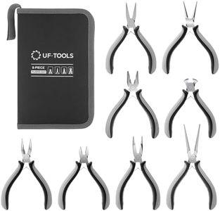 SOONAN 8 Pieces Mini Pliers Set, Jewelry Making Tools with Needle Nose Pliers, Wire Cutters, Round Nose Pliers, Bent Nose Plier
