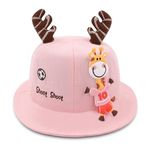 VRITRAZ Breathable Polyester Cloths Kids Pink Shoot Hat for Boys and Girls, Summer Sun Protection, 3 to 10 Years