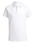 IZOD Boys' School Uniform Sensory-Friendly Short Sleeve Polo Shirt, White, 8