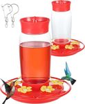 2Pcs Hummingbird Feeders Outdoor Hanging, Plastic Hummingbird Feeders for Outdoors Hanging Ant and Bee Proof with Double Locks, 6 Feeding Ports, 22 Oz Double Locks Wide Mouth for Garden