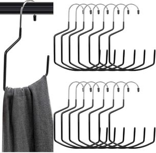 Mezchi 15 Pack Scarf Hangers, 8 Inch Large Purse Hanger for Closet, Non-Slip Scarf Storage Organizer, Sturdy Metal Closet Rod Hooks for Hanging Bags, Purses, Belts, Scarves
