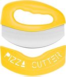 Urbanstrive Heavy Duty Stainless Steel Pizza Cutter with Cover, Super Sharp Blade Pizza Knife Pizza Cutter Rocker, Perfect Kitchen Gadgets for Pizza Cutting Home Essentials, Yellow