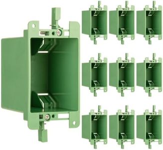 Syunko Electrical Outlet Box, Single Gang Old Work Box, 14 Cubic inch Junction Box for Switch or Wall Outlet Installation, Green, Pack of 10