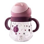 Qshare Sippy Cup for Baby 6 Months+,260ml Baby Straw Cups with Handles,Non-Spill Drinks Water Bottles, BPA Free,Trainer Cup for Babies,Portable Toddlers Cups 360° Weighted Straw