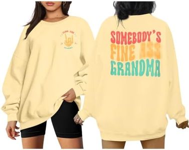 UNIQUEONE Grandma Sweatshirt Women Oversized: Nana Life Sweatshirts Grandma Gift Shirt - Gigi Graphic Pullover Top, Apricot, XX-Large