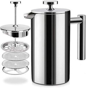 One&One 350ml/2 Cup Coffee Plunger,Insulated French Press Coffee Maker, Steel Plunger Coffee Press Maker.