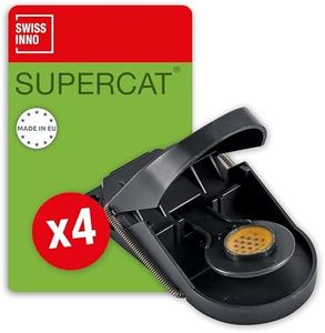 SWISSINNO Piège à Souris SuperCat | Efficace + Réutilisable avec Appât au Beurre de Cacahuète | Capture Rapide | Utilisation Intérieure et Extérieure | 4 Pièges