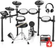 Donner DED-200 Electric Drum Sets with Quiet Mesh Drum Pads, 2 Cymbals w/Choke, 31 Kits and 450+ Sounds, Throne, Headphones, Sticks, USB MIDI, Melodics Lessons (5 Pads, 3 Cymbals)