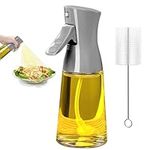 Glass Oil Sprayer for Cooking, 180ml Olive Oil Sprayer Bottle with Brush, Olive Oil Spray Mister, Kitchen Gadgets Accessories for Air Fryer, Canola Oil Spritzer (GREY)