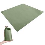 TRIWONDER Tent Tarp Tarpaulin Waterproof Hammock Rain Fly Camping Tarp Shelter Footprint Groundsheet Sunshade Mat for Hiking Backpacking Beach Picnic (01 Green, 2.15 x 2.15 m)