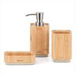 Bamboo Bathroom Accessories Set, Ba