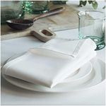 Organic Cotton Napkins - 6 Pack - 45 x 45 CM (18 x 18 in) - White; Easy-Care Washable Reusable Heavyweight Fabric; Eco-Friendly Cloth Dinner Napkins for Dining Party/Everyday Use