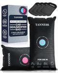 Tanness 2 Pack x 1kg Car Dehumidifier Bags with Anti-Slip Pads - Essential Car Accessories, Moisture Absorber, Reusable, Recharges in Microwave - Multipurpose for Home, All Spaces & Vehicles