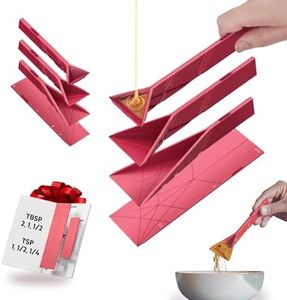 POLYGONS FLAT 3-IN-1 FOLDING MEASURING SPOONS | 2 Spoons with 6 Different Sizes (Maroon)