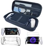 GAMSURFING 3 in 1 Accessories Set for PlayStation Portal Carrying Case for PS5 Portal and Hard PC Clear Cover Case with 2 Screen Protector Tempered Glasses,4 Thumb Grips,PS Portal Accessories Bundle