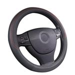 Pahajim Car Steering Wheel Covers Anti Skid PU Leather Universal Steering Wheel Cover Breathable Sport Style 37-38cm Car Accessories for Women Men