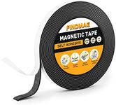 FINDMAG Magnetic Tape with Strong Self Adhesive Flexible Magnetic Strip Magnet Tape Roll Perfect for Craft and DIY Projects, whiteboards & Fridge Organization - 1/16" Thick x 1/2" Wide x 15 feet