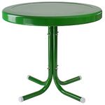 Northlight 22" Outdoor Retro Round Tulip Metal Side Table, Green
