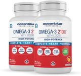 Oceanblue Professional Omega-3 2100 with CoQ10 – 90 ct – 2 Pack – Triple Strength Fish Oil Supplement with High-Potency EPA and DHA, and CoQ10 – Orange Flavor (60 Servings)