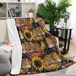 Fox Sunflower Throw Blanket for Women, Soft Embroidery Fox Sunflower Floral Plush Flannel Blanket for Kids Teen, Sunflower Fox Cozy Fluffy Blanket for Girls Gifts Couch Bed Sofa Bedroom, 50x60 inch