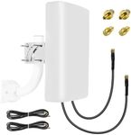 Maswell 4G 5G Directional 2X2 MIMO Antenna Outdoor, High Gain 10dBi, 700-3800MHz Cellular Signal Enhancer with 10km Range, SMA-Male LMR240 Equivalent Cables & TS9/RP-SMA