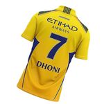 RJM CSK New Official Dhoni 7 Jersey T-Shirt 2024 (Kids,Boys,Men)(12-18Months) Multicolour