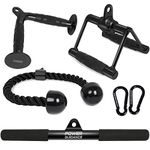 POWER GUIDANCE Triceps Pull Down Attachment, Cable Machine Accessories for Home Gym, LAT Pull Down Attachment Weight Fitness