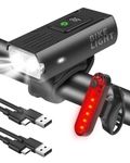 Victoper Bike Light, 6+4 Modes USB Rechargeable Bike Headlight & Tail Light Set, High Lumens Super Bright Bicycle Light, Digital Display Waterproof Bike Lights Front and Back for Night Riding