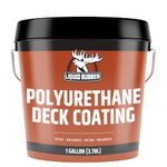 Liquid Rubber Polyurethane Deck Coating – 10X Stronger Than Traditional Deck Paint & Deck Stain – Flexible, Waterproof Sealant for Wood, Concrete & Plywood – Textured Finish – Neutral Beige – 1 Gallon