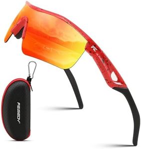 FEISEDY Kids Teens Baseball Polarized Sunglasses Sports TR90 Frame Boys Girls Cycling B2454 Spot Red