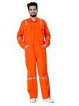 Gocovri Men's Solid tery cotton Regular Fit Full Sleeve Coverall Industrial Boiler Suit (K_E_76777_Orange_Large)