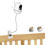 Flexible Baby Monitor Clip Clamp Mount Compatible with HelloBaby HB6550/HB65/HB66/HB248,ANMEATE SM935E,iFamily 43E,Kidsneed SM935, Hellobaby Camera Mount Without Tools or Wall Damage