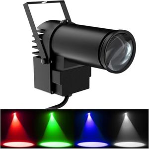 U`King Pinspot Light for Disco Ball 10W RGBW Mirror Ball Spotlight LED Beam Pinspot Lights by DMX 512 Sound Activated Controlled Disco Balls Spotlight for Party Wedding DJ Disco Shows
