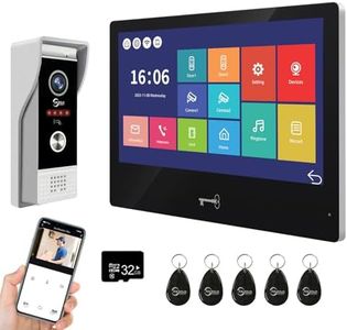 Wired Video Door Phone Apartment Intercom System,WiFi 10 Inch Touch Monitor with 1080P Doorbell Camera,RFID Card Unlocking for Home Tuya,32G