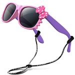 RIVBOS Rubber Kids Polarized Sunglasses With Strap Glasses Shades for Boys Girls Baby and Children Age 3-10 RBK002-1