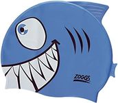 Zoggs Boys' Silicone Character Swimming Cap, Shark, up to 14 years UK