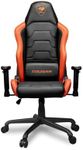 Cougar Armor Air Ergonomic Gaming Chair Dual High Back Design with Lumbar Support, Steel Frame and Base, Reclining Backrest, Tilt Mechanism, Premium Breathable PVC Leather, 2D Armrest, Black/Orange